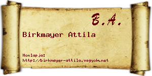 Birkmayer Attila névjegykártya